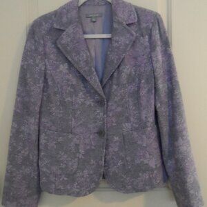 Ann Taylor Tapestry Brocade Blazer Lavender & Gray Size 8